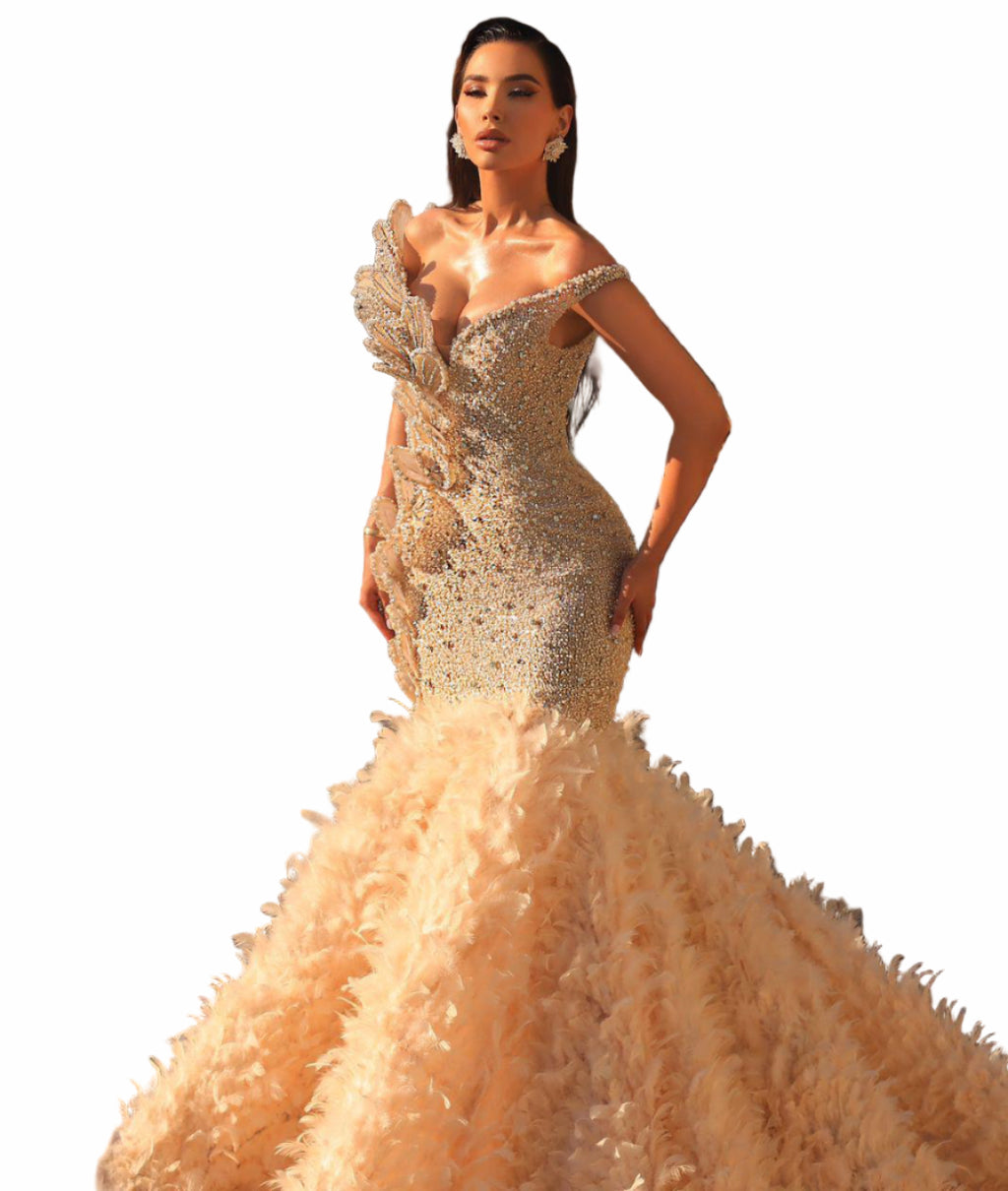 Woman in a glamorous gown 