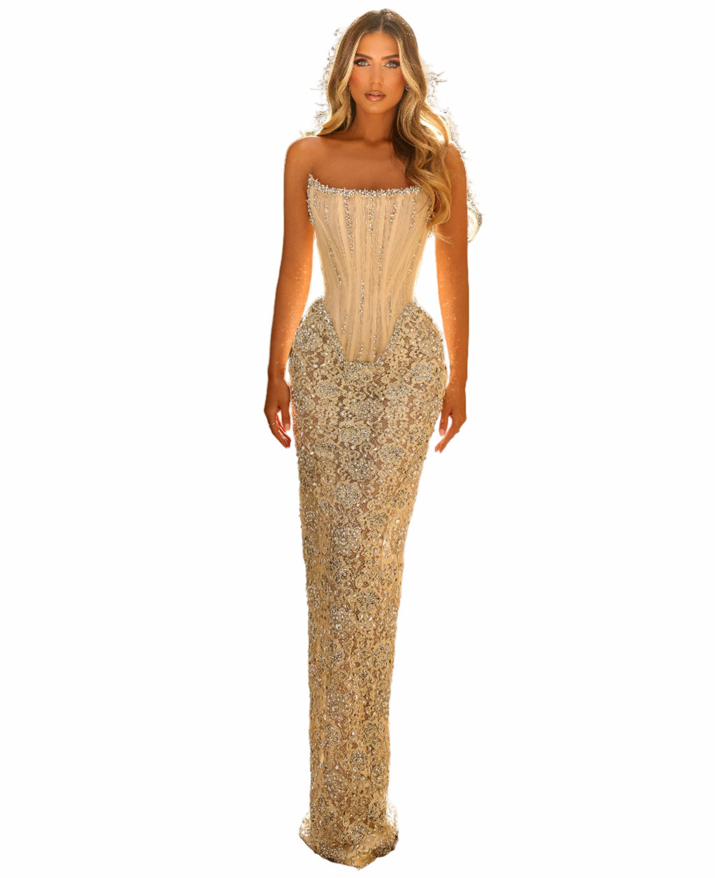 Woman in a sparkly dress 