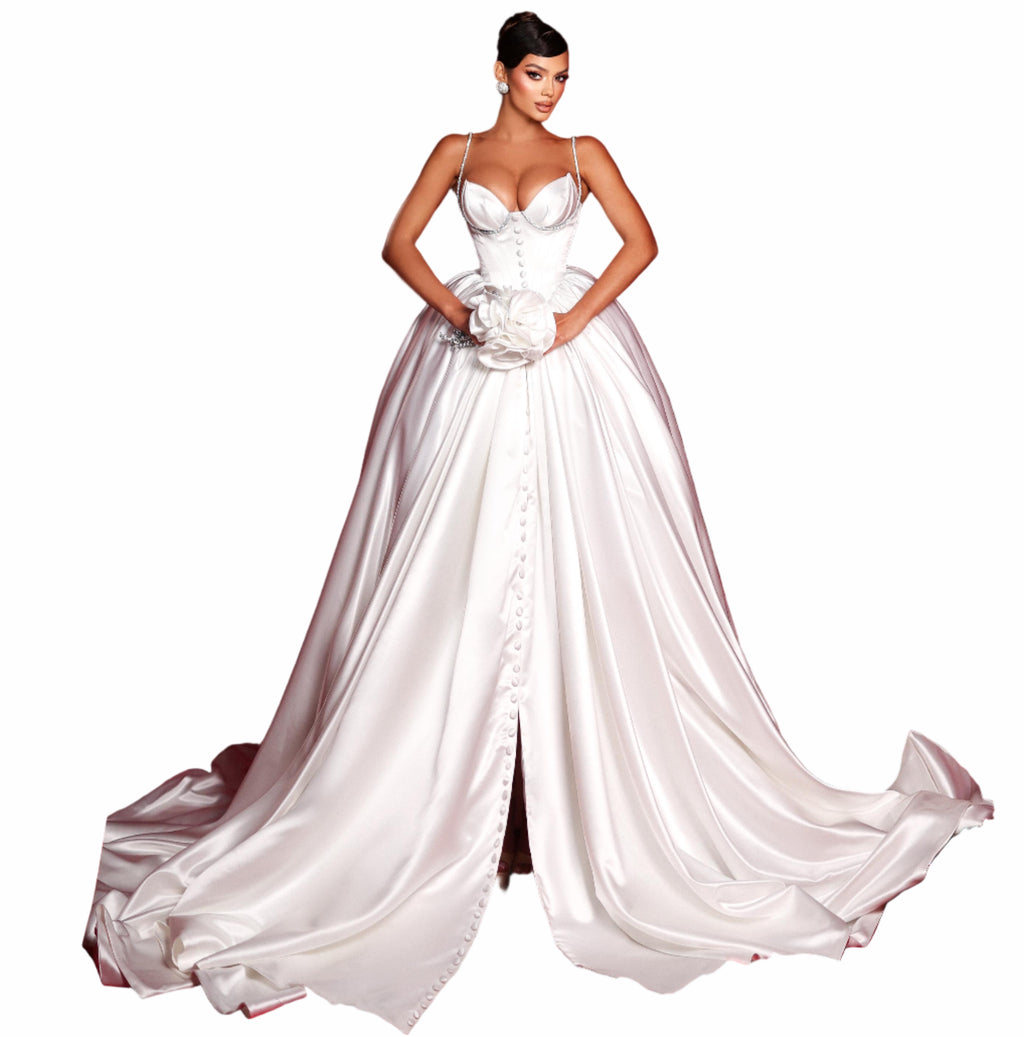 Woman in a white wedding dress 