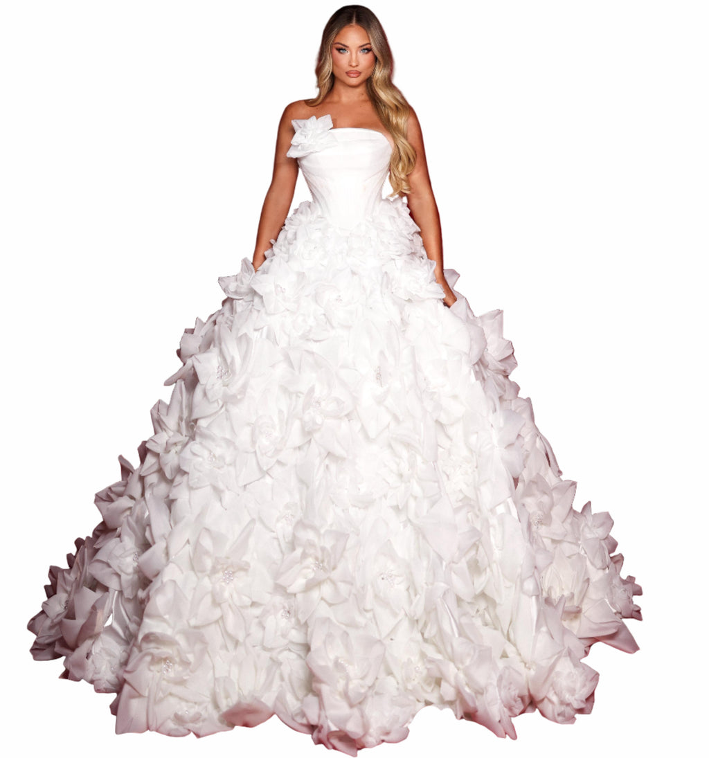 Woman in a white wedding dress 