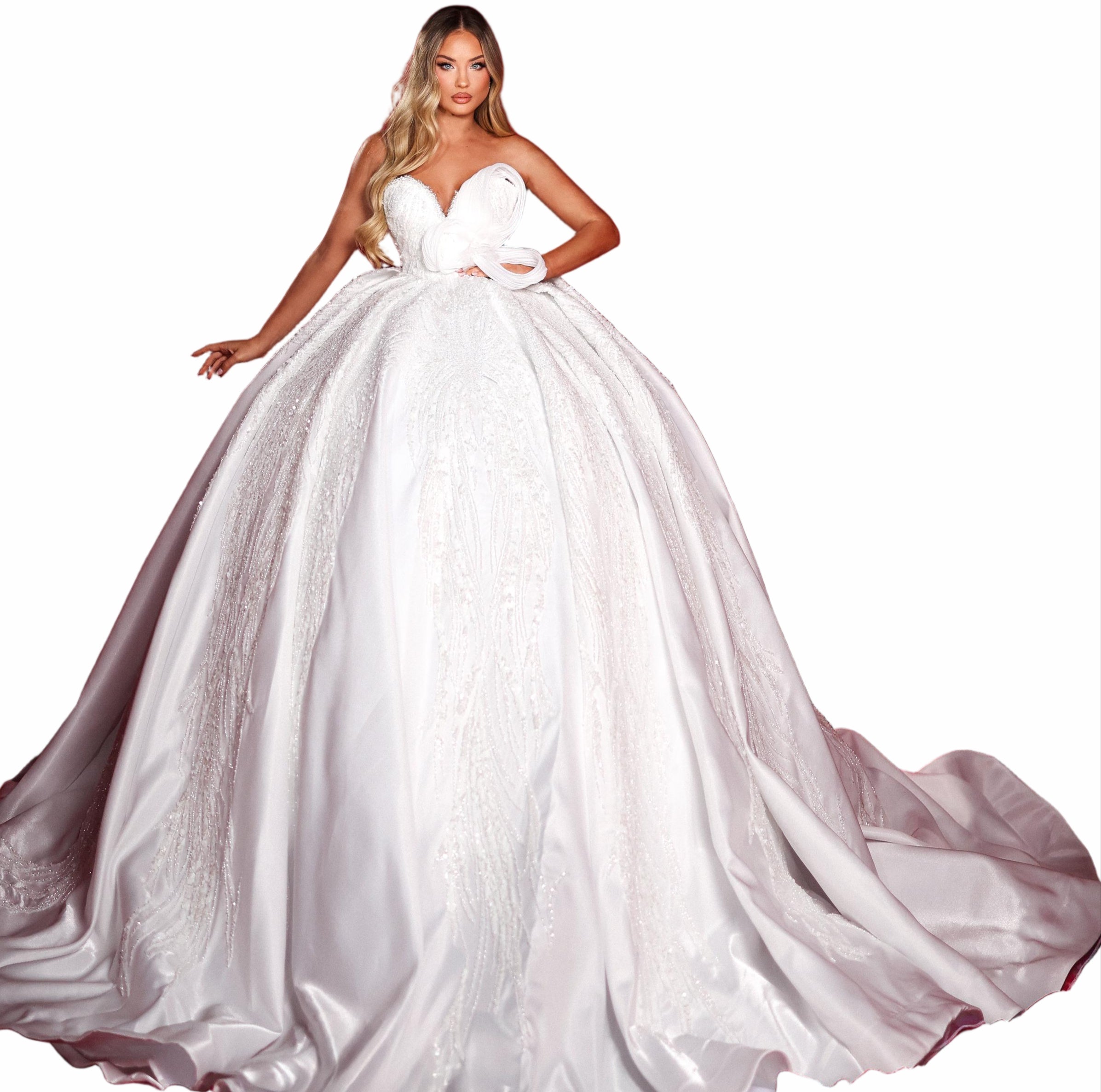 Woman in a white wedding dress 