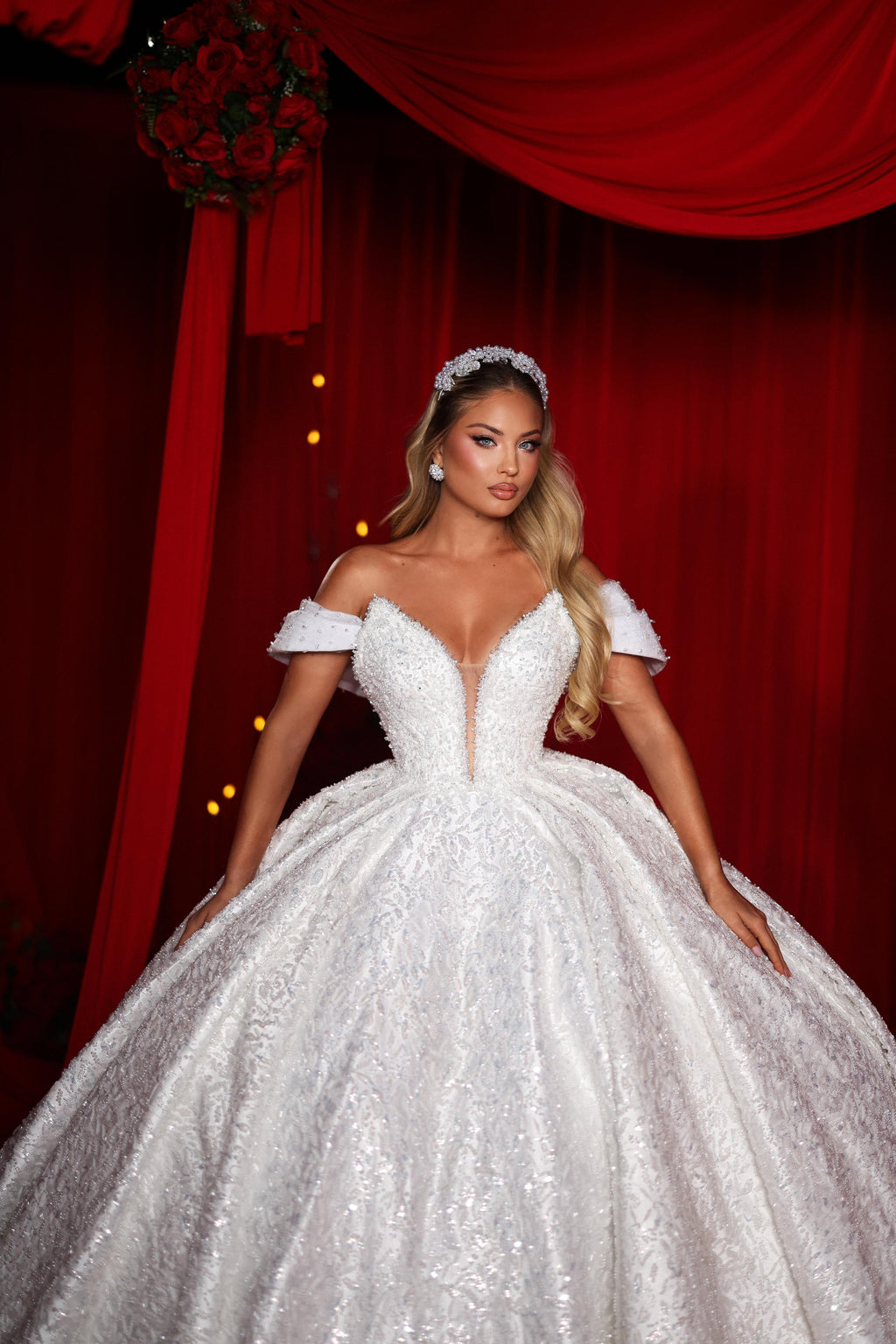 Woman in a white wedding dress 
