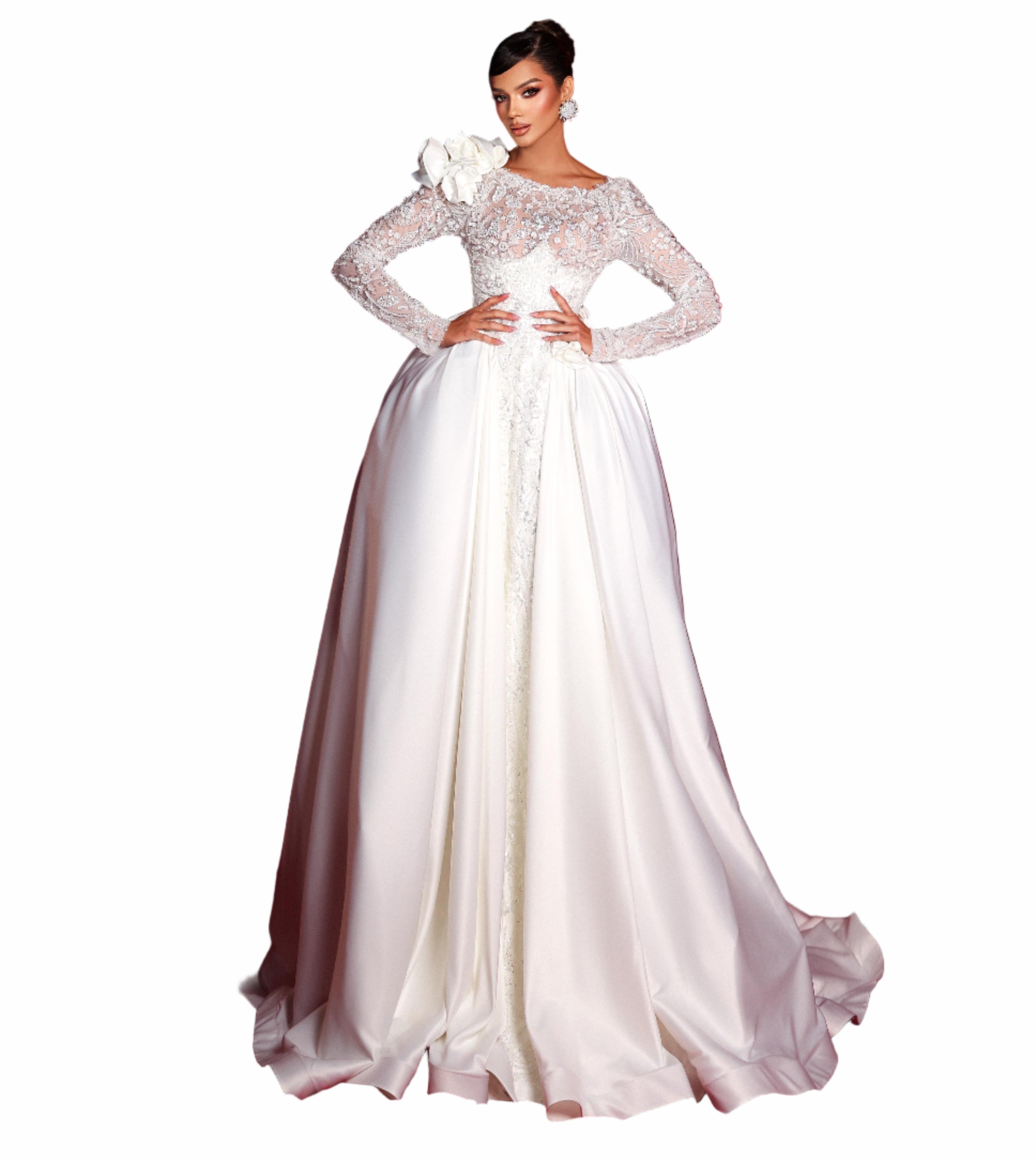 Woman in a white wedding dress 