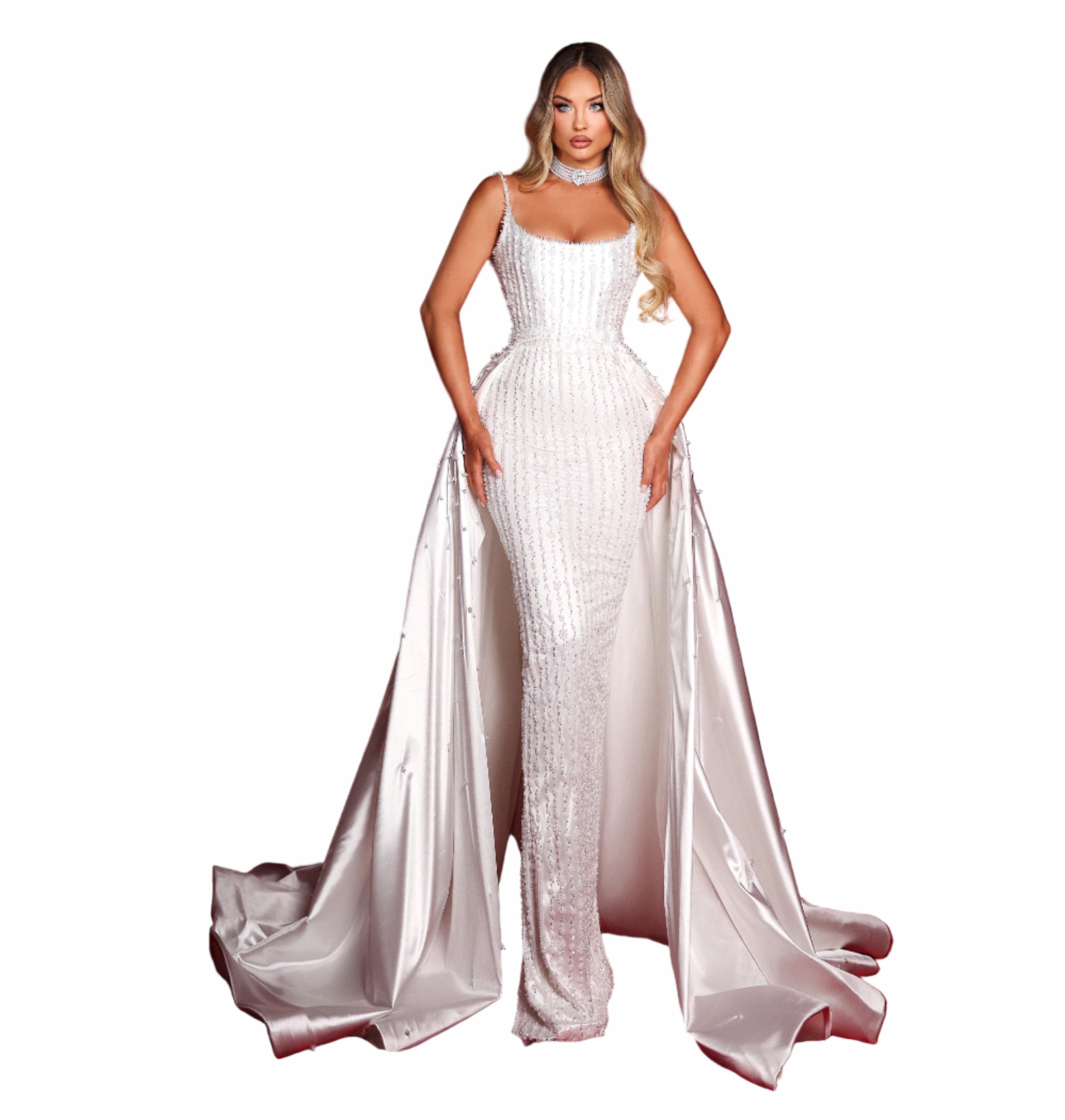 Woman in a white dress 