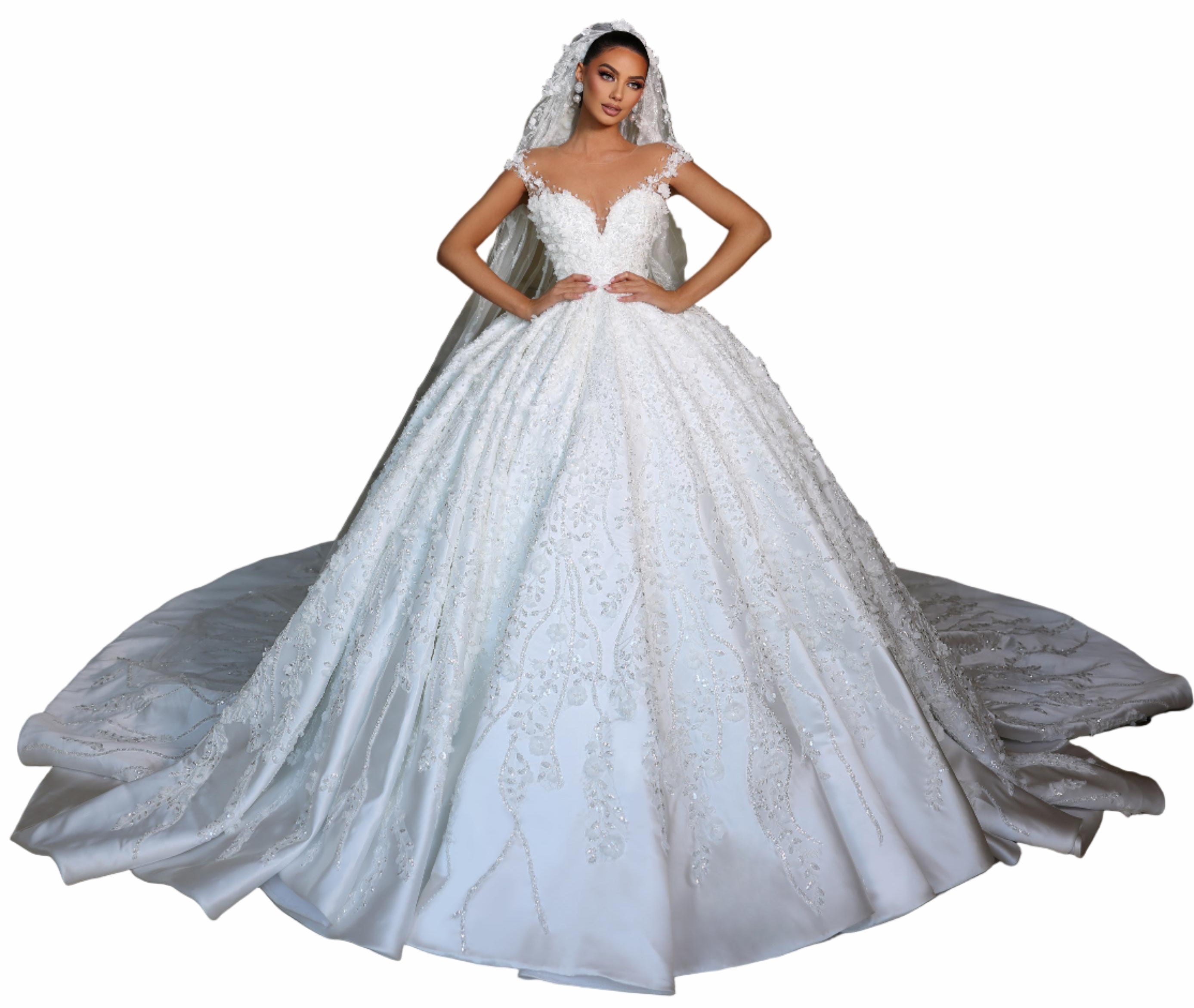 Woman in a white wedding dress 