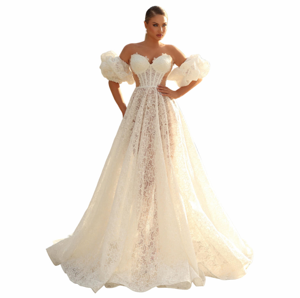 Woman in a white wedding dress 