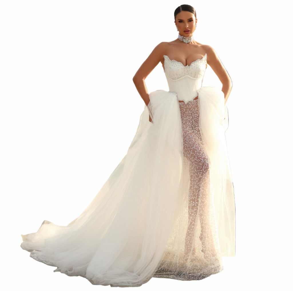 Woman in a white wedding dress 