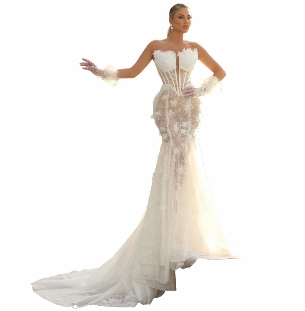 Woman in a white wedding dress 