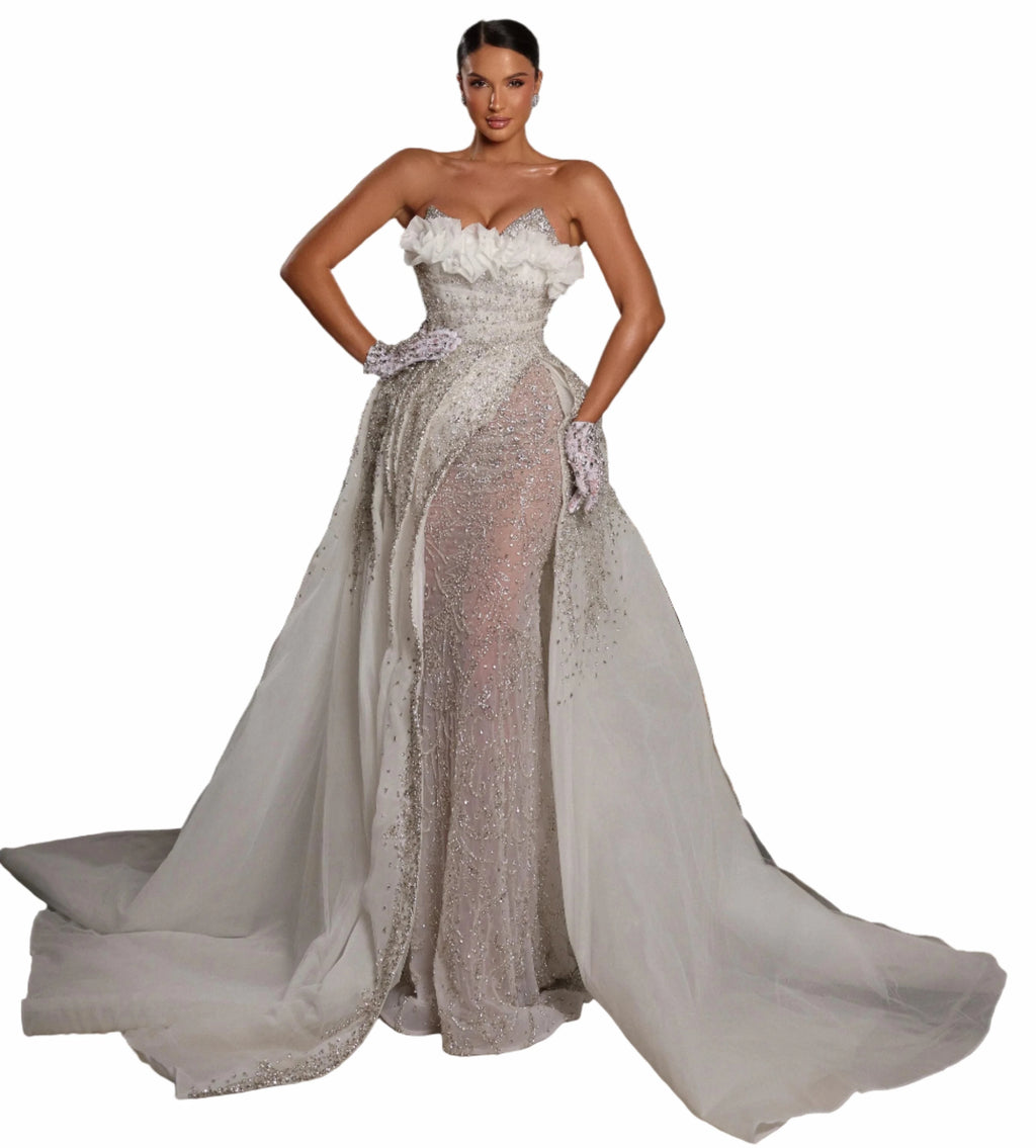 Woman in a white wedding dress 