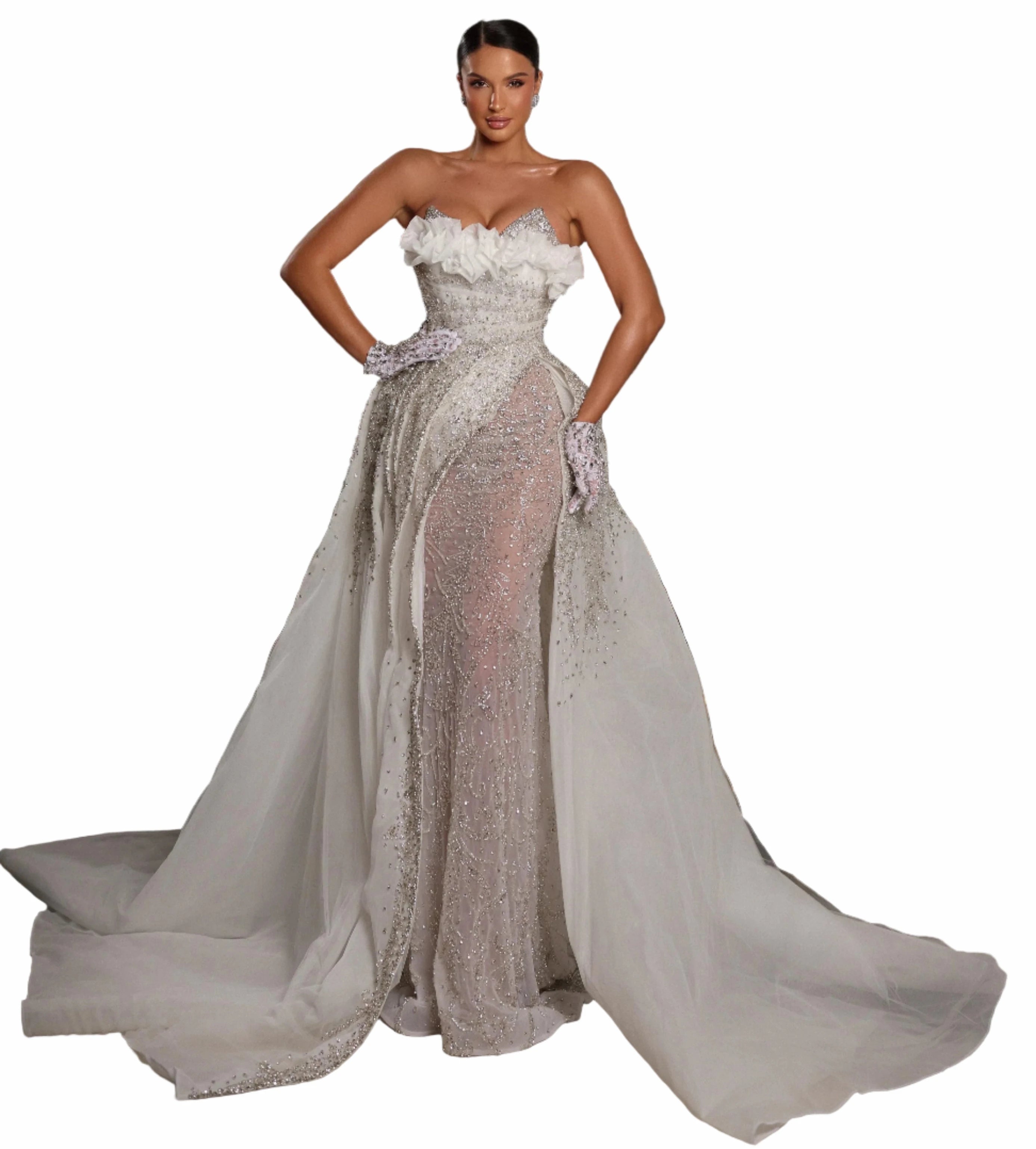 Woman in a white wedding dress 