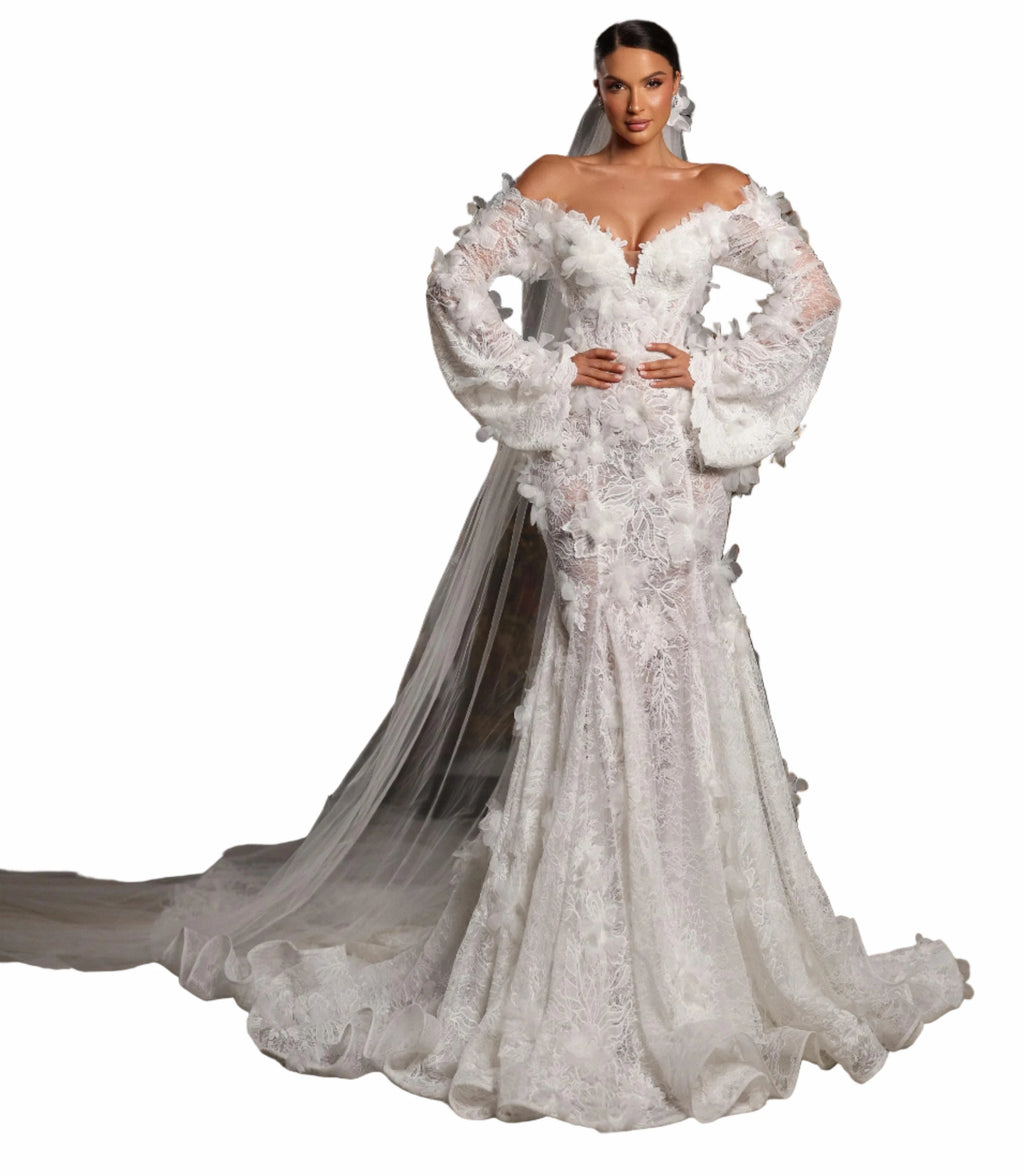 Woman in a white wedding dress 